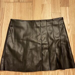 Mango Black Faux Leather Mini Skirt